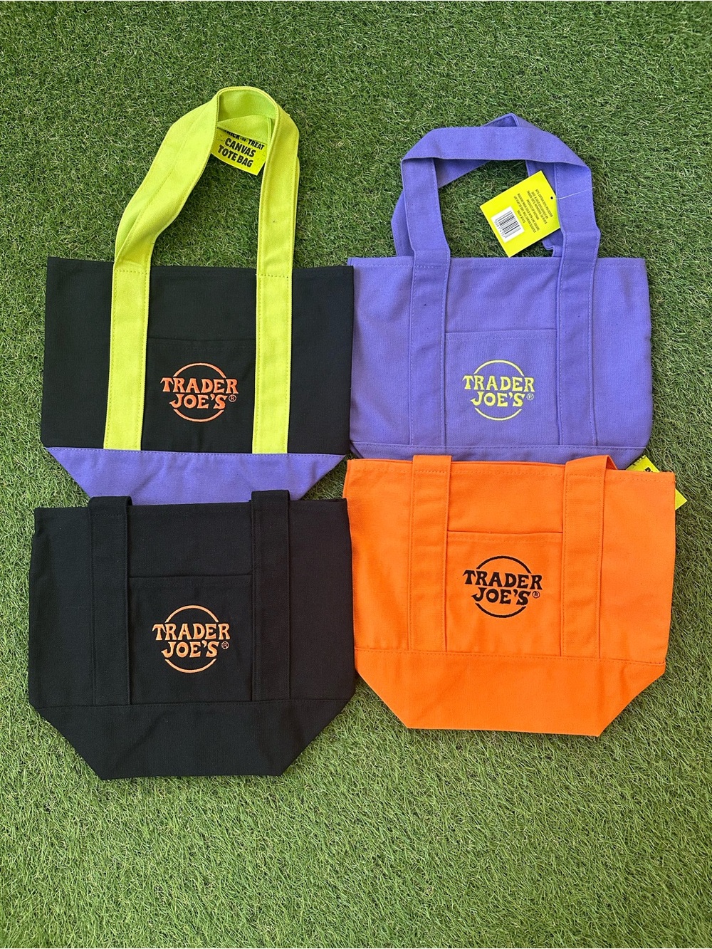 Trader Joe's Mini Canvas Tote Bag - Trick Or Trade Halloween Set Of 4